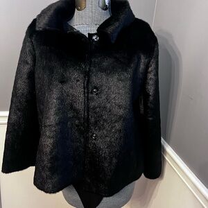 Vintage nwt Elegant Black Faux Fur Jacket Bijou Bijou